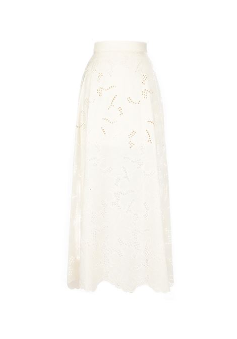 White broderie anglaise embroidered skirt Elie Saab - women